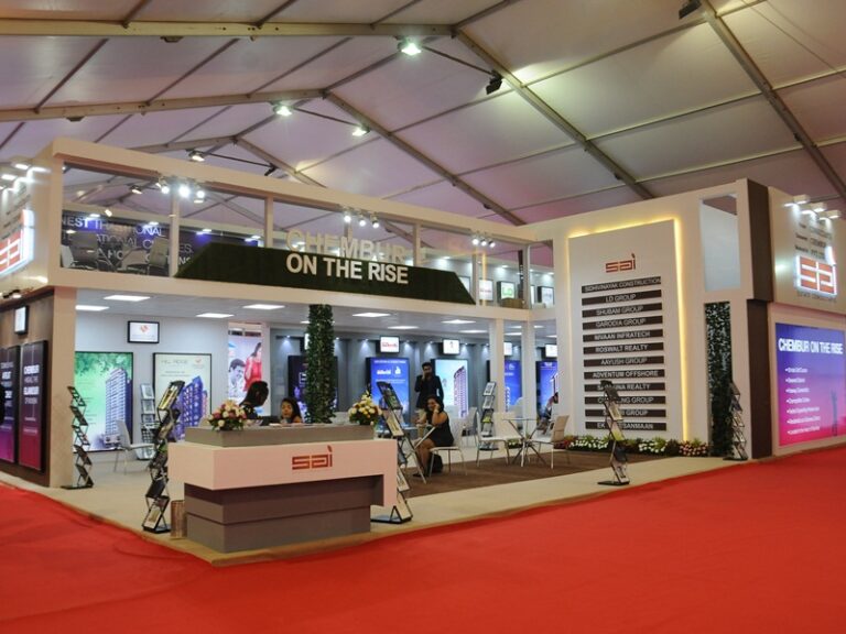 Sai Estate Consultants Two story exhibition stand sai by woodpeckersglobal