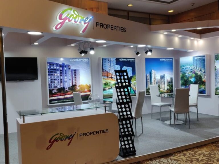 Godrej Properties Exhibition stall design Godrej Properties by woodpeckersglobal