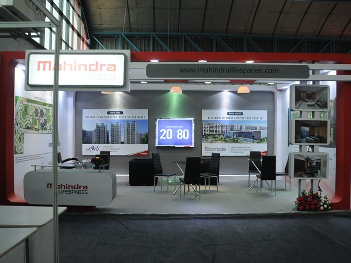 MAHIDRA LIFE SPACE simple stall design by woodpeckersglobal