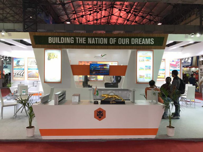 JINDAL STEEL Elegant Exhibition stall design by woodpeckersglobal