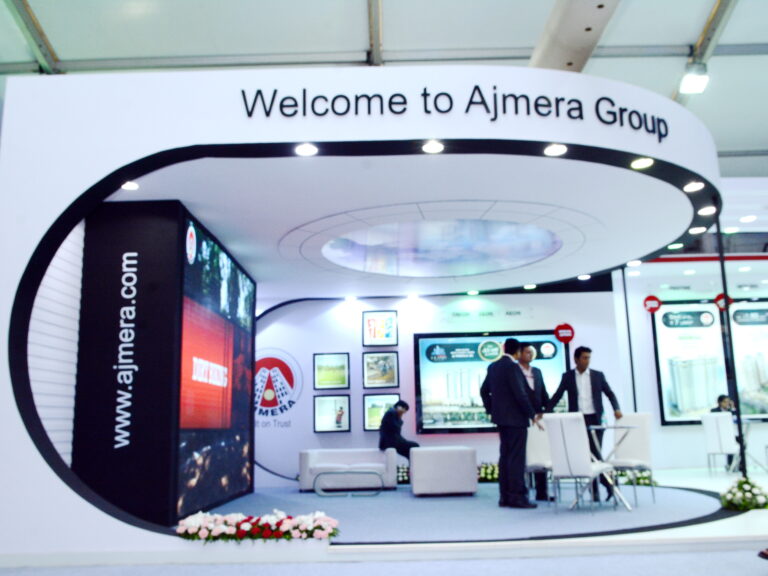 Ajmera Group Exhibition booth designed by WoodpeckersGlobal