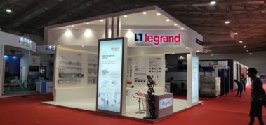small exhibition booth for legrand by woodpeckersglobal