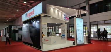 small exhibition booth for legrand by woodpeckersglobal
