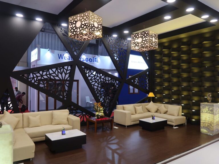 R K Marble Creative interior of RK marble exhibition stand