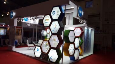 small creative exhibition stall for borosil by woodpeckersglobal