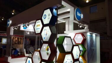 small creative exhibition stall for borosil by woodpeckersglobal