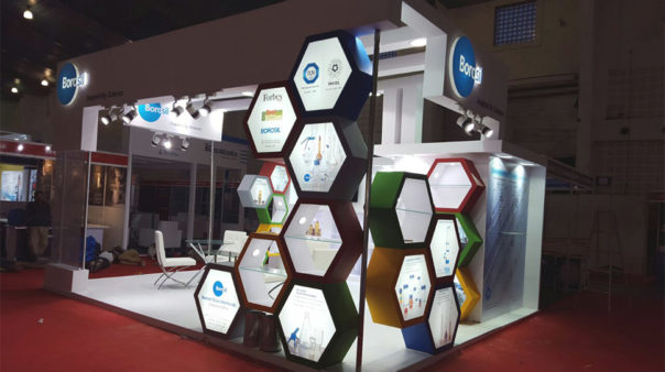 small creative exhibition stall for borosil by woodpeckersglobal