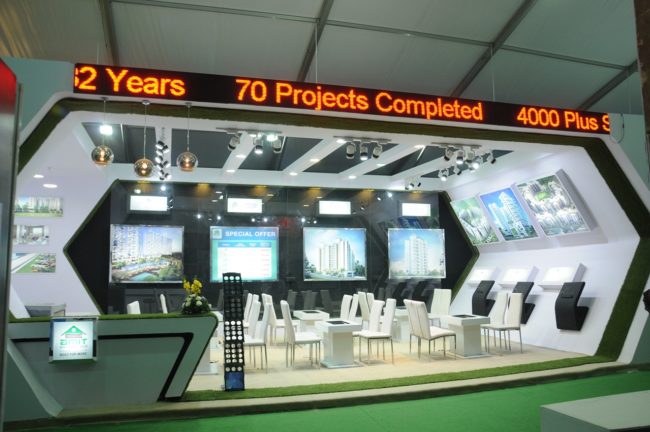 hexagonal exhibition stall design, Hexagon shape exhibition stand