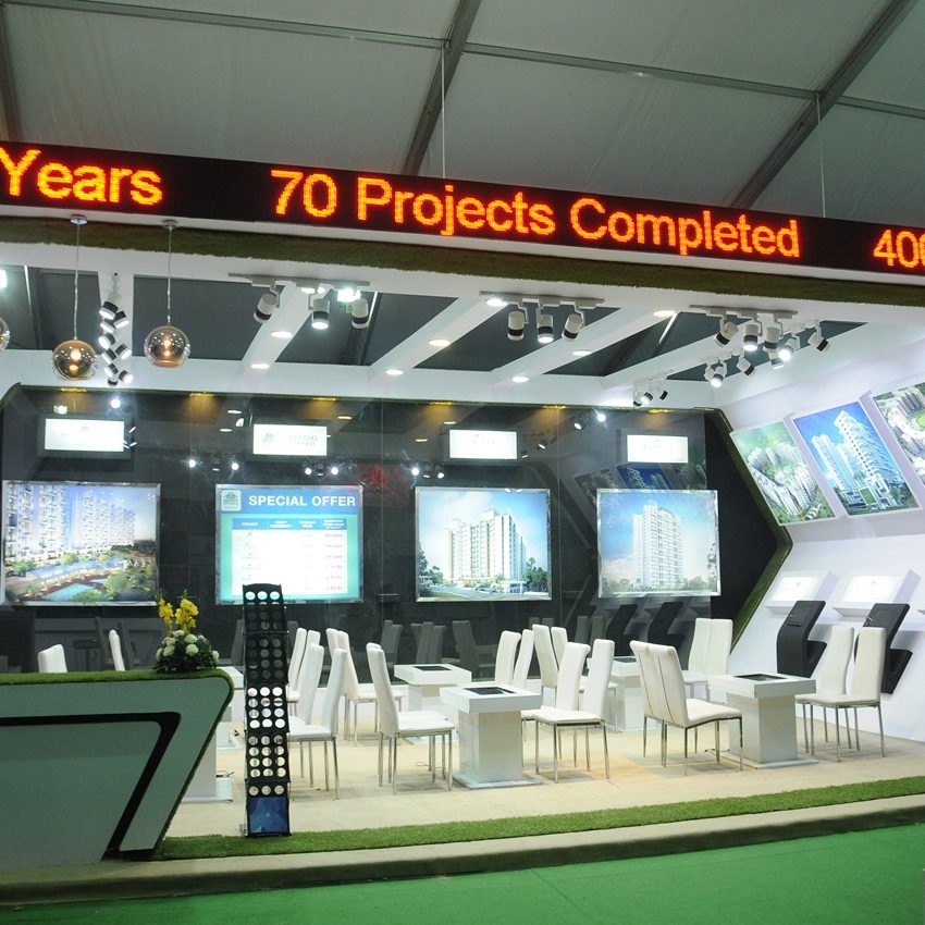 hexagonal exhibition stall design, Hexagon shape exhibition stand