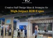 Creative B2B exhibition stall designed by Woodpeckers for IFF, featuring illuminated 3D branding, product sampling counters, and experiential display areas.